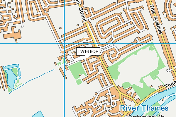 TW16 6QP map - OS VectorMap District (Ordnance Survey) TW16 6QP map - OS VectorMap District (Ordnance Survey)