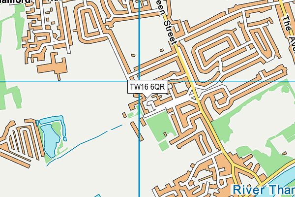 TW16 6QR map - OS VectorMap District (Ordnance Survey) TW16 6QR map - OS VectorMap District (Ordnance Survey)