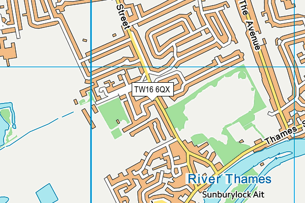 TW16 6QX map - OS VectorMap District (Ordnance Survey) TW16 6QX map - OS VectorMap District (Ordnance Survey)