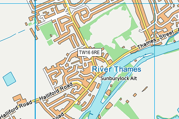 TW16 6RE map - OS VectorMap District (Ordnance Survey) TW16 6RE map - OS VectorMap District (Ordnance Survey)