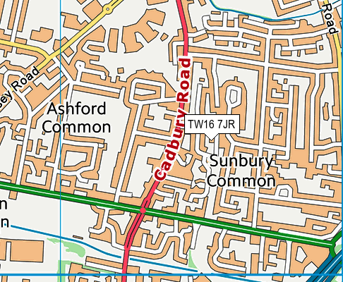 TW16 7JR map - OS VectorMap District (Ordnance Survey)