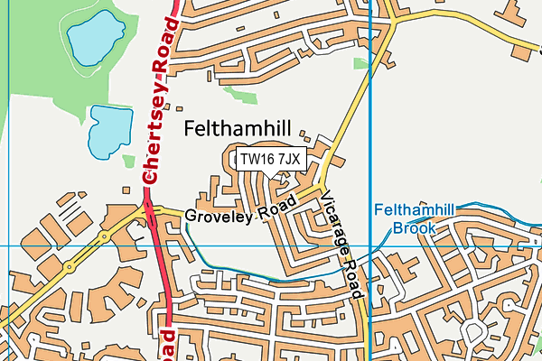 TW16 7JX map - OS VectorMap District (Ordnance Survey)
