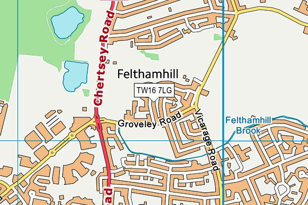 TW16 7LG map - OS VectorMap District (Ordnance Survey) TW16 7LG map - OS VectorMap District (Ordnance Survey)