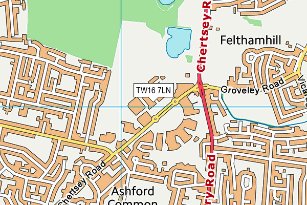 TW16 7LN map - OS VectorMap District (Ordnance Survey) TW16 7LN map - OS VectorMap District (Ordnance Survey)