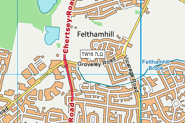 TW16 7LQ map - OS VectorMap District (Ordnance Survey) TW16 7LQ map - OS VectorMap District (Ordnance Survey)