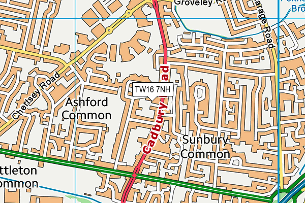 TW16 7NH map - OS VectorMap District (Ordnance Survey) TW16 7NH map - OS VectorMap District (Ordnance Survey)