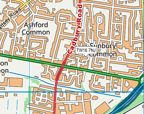 TW16 7NJ map - OS VectorMap District (Ordnance Survey) TW16 7NJ map - OS VectorMap District (Ordnance Survey)