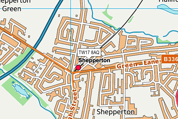 TW17 8AQ map - OS VectorMap District (Ordnance Survey) TW17 8AQ map - OS VectorMap District (Ordnance Survey)