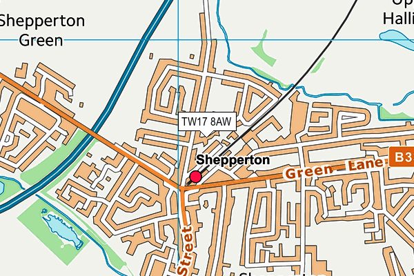 TW17 8AW map - OS VectorMap District (Ordnance Survey) TW17 8AW map - OS VectorMap District (Ordnance Survey)