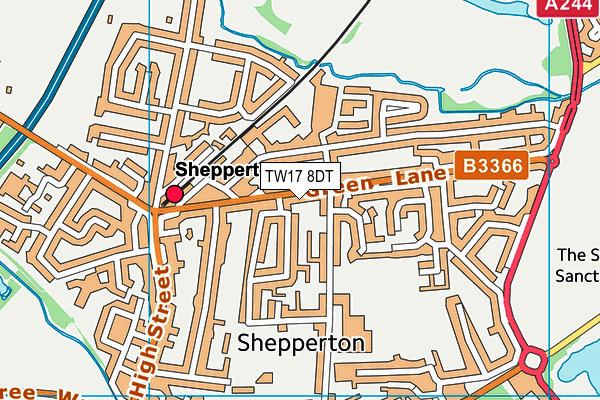 TW17 8DT map - OS VectorMap District (Ordnance Survey) TW17 8DT map - OS VectorMap District (Ordnance Survey)