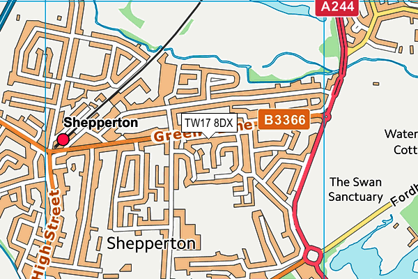 TW17 8DX map - OS VectorMap District (Ordnance Survey) TW17 8DX map - OS VectorMap District (Ordnance Survey)