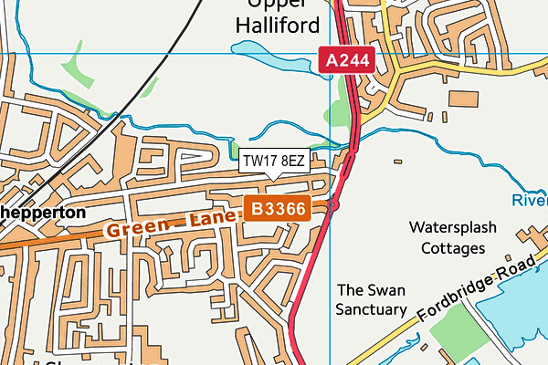 TW17 8EZ map - OS VectorMap District (Ordnance Survey) TW17 8EZ map - OS VectorMap District (Ordnance Survey)
