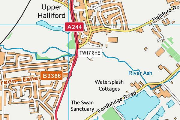 TW17 8HE map - OS VectorMap District (Ordnance Survey) TW17 8HE map - OS VectorMap District (Ordnance Survey)