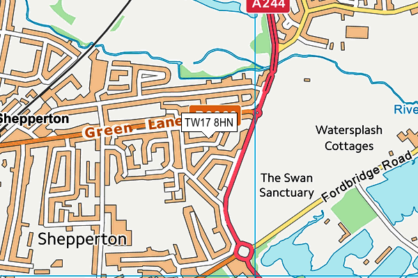 TW17 8HN map - OS VectorMap District (Ordnance Survey) TW17 8HN map - OS VectorMap District (Ordnance Survey)