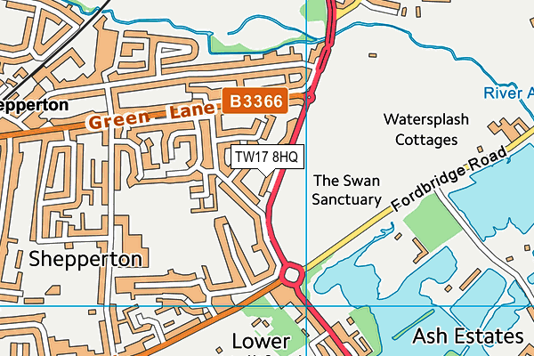 TW17 8HQ map - OS VectorMap District (Ordnance Survey) TW17 8HQ map - OS VectorMap District (Ordnance Survey)