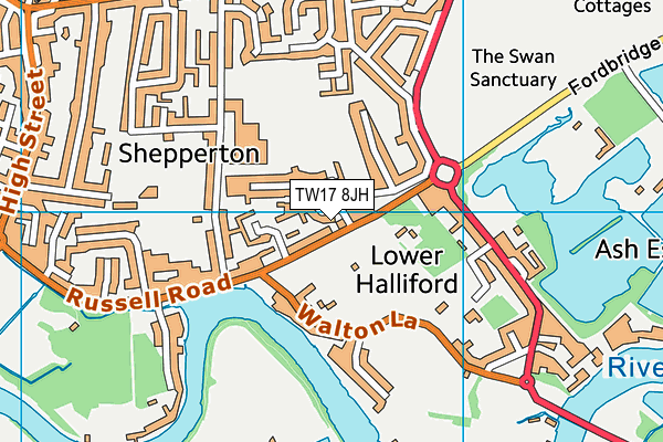 TW17 8JH map - OS VectorMap District (Ordnance Survey) TW17 8JH map - OS VectorMap District (Ordnance Survey)