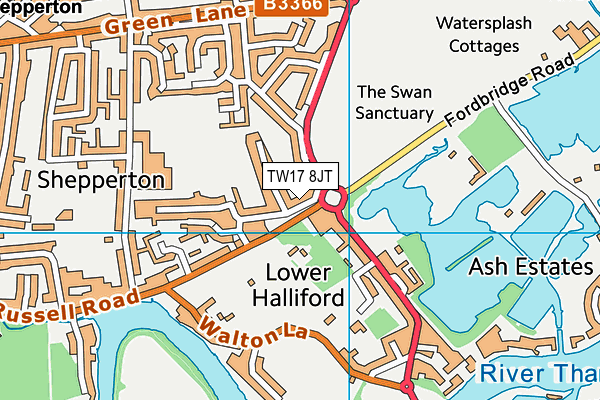 TW17 8JT map - OS VectorMap District (Ordnance Survey) TW17 8JT map - OS VectorMap District (Ordnance Survey)