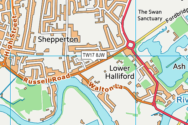 TW17 8JW map - OS VectorMap District (Ordnance Survey) TW17 8JW map - OS VectorMap District (Ordnance Survey)