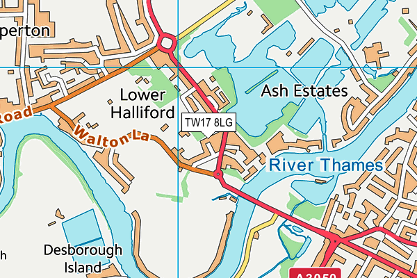 TW17 8LG map - OS VectorMap District (Ordnance Survey) TW17 8LG map - OS VectorMap District (Ordnance Survey)