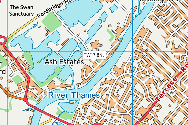 TW17 8NJ map - OS VectorMap District (Ordnance Survey) TW17 8NJ map - OS VectorMap District (Ordnance Survey)