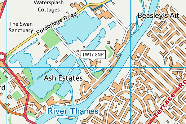 TW17 8NP map - OS VectorMap District (Ordnance Survey) TW17 8NP map - OS VectorMap District (Ordnance Survey)