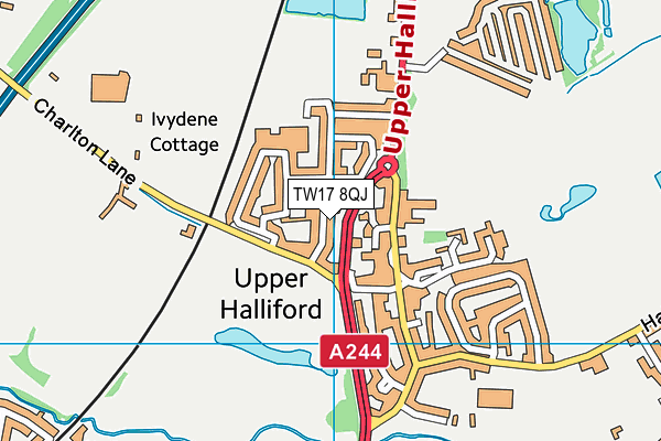 TW17 8QJ map - OS VectorMap District (Ordnance Survey) TW17 8QJ map - OS VectorMap District (Ordnance Survey)