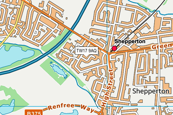 TW17 9AQ map - OS VectorMap District (Ordnance Survey)