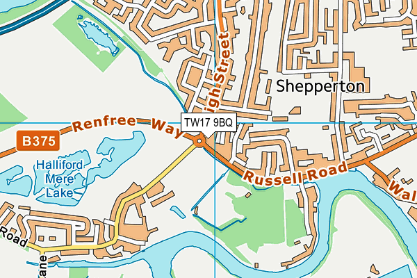 TW17 9BQ map - OS VectorMap District (Ordnance Survey) TW17 9BQ map - OS VectorMap District (Ordnance Survey)