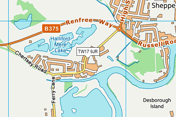 TW17 9JR map - OS VectorMap District (Ordnance Survey) TW17 9JR map - OS VectorMap District (Ordnance Survey)