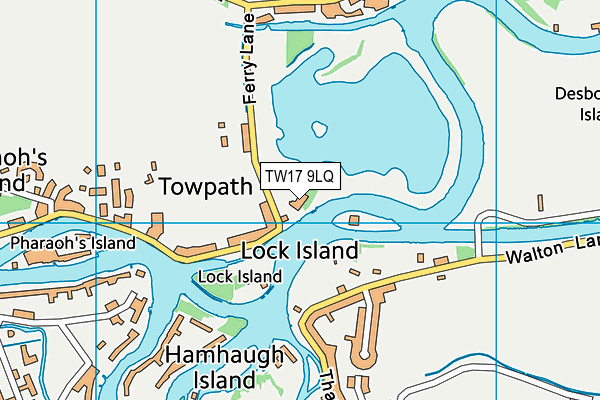 TW17 9LQ map - OS VectorMap District (Ordnance Survey) TW17 9LQ map - OS VectorMap District (Ordnance Survey)