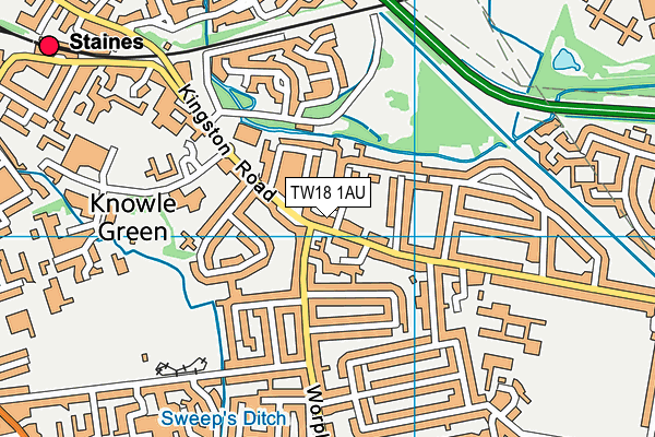 TW18 1AU map - OS VectorMap District (Ordnance Survey) TW18 1AU map - OS VectorMap District (Ordnance Survey)