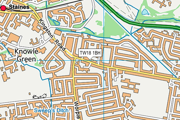 TW18 1BH map - OS VectorMap District (Ordnance Survey)