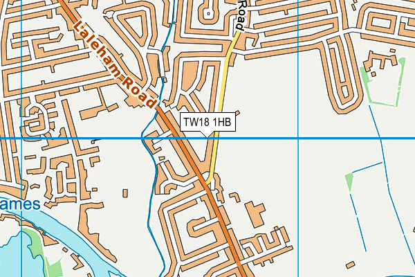 TW18 1HB map - OS VectorMap District (Ordnance Survey) TW18 1HB map - OS VectorMap District (Ordnance Survey)
