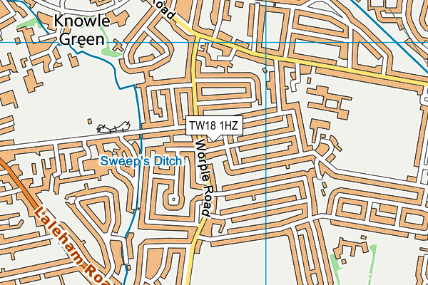TW18 1HZ map - OS VectorMap District (Ordnance Survey) TW18 1HZ map - OS VectorMap District (Ordnance Survey)