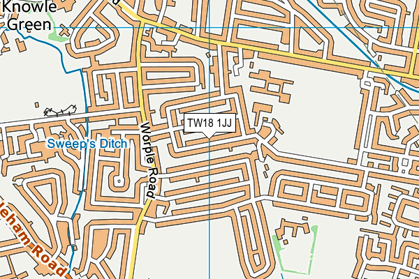 TW18 1JJ map - OS VectorMap District (Ordnance Survey) TW18 1JJ map - OS VectorMap District (Ordnance Survey)