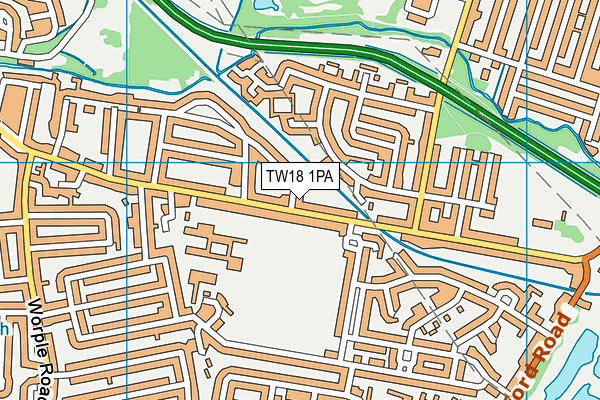 TW18 1PA map - OS VectorMap District (Ordnance Survey) TW18 1PA map - OS VectorMap District (Ordnance Survey)