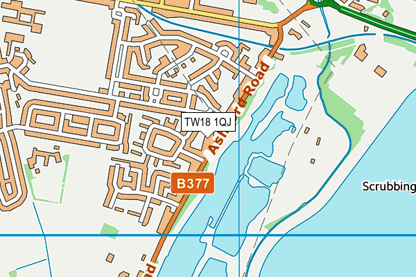 TW18 1QJ map - OS VectorMap District (Ordnance Survey) TW18 1QJ map - OS VectorMap District (Ordnance Survey)