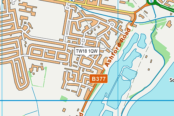 TW18 1QW map - OS VectorMap District (Ordnance Survey) TW18 1QW map - OS VectorMap District (Ordnance Survey)
