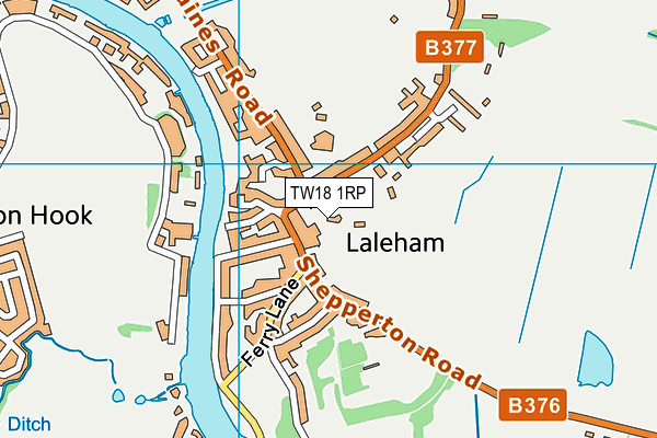 TW18 1RP map - OS VectorMap District (Ordnance Survey) TW18 1RP map - OS VectorMap District (Ordnance Survey)
