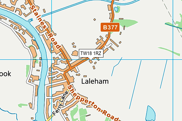 TW18 1RZ map - OS VectorMap District (Ordnance Survey) TW18 1RZ map - OS VectorMap District (Ordnance Survey)