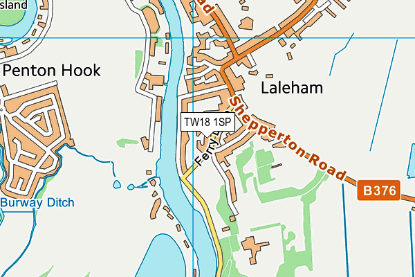 TW18 1SP map - OS VectorMap District (Ordnance Survey) TW18 1SP map - OS VectorMap District (Ordnance Survey)