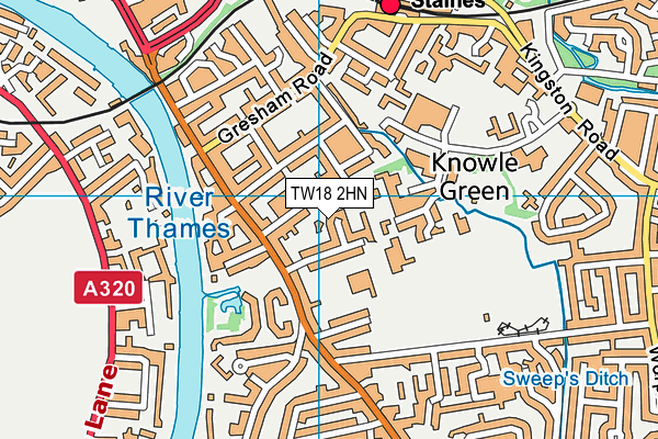 TW18 2HN map - OS VectorMap District (Ordnance Survey) TW18 2HN map - OS VectorMap District (Ordnance Survey)