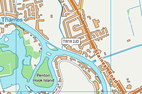 TW18 2JD map - OS VectorMap District (Ordnance Survey) TW18 2JD map - OS VectorMap District (Ordnance Survey)