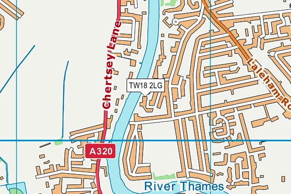 TW18 2LG map - OS VectorMap District (Ordnance Survey) TW18 2LG map - OS VectorMap District (Ordnance Survey)