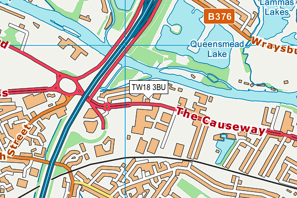 TW18 3BU map - OS VectorMap District (Ordnance Survey) TW18 3BU map - OS VectorMap District (Ordnance Survey)