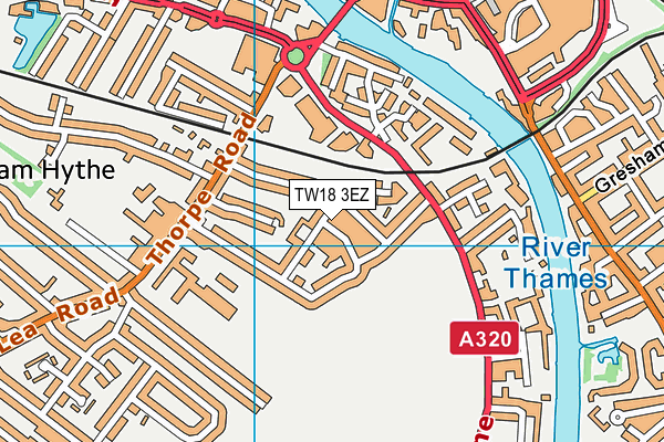 TW18 3EZ map - OS VectorMap District (Ordnance Survey) TW18 3EZ map - OS VectorMap District (Ordnance Survey)