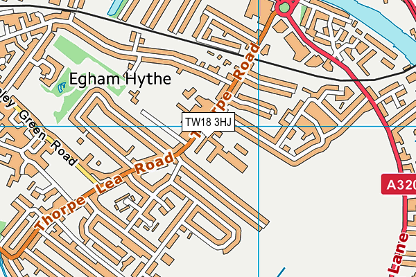 TW18 3HJ map - OS VectorMap District (Ordnance Survey)