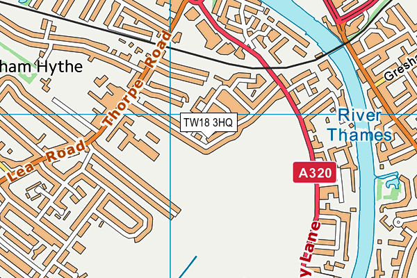 TW18 3HQ map - OS VectorMap District (Ordnance Survey) TW18 3HQ map - OS VectorMap District (Ordnance Survey)