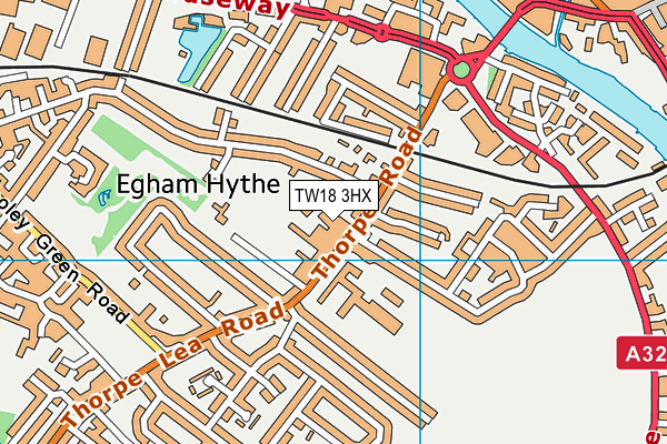TW18 3HX map - OS VectorMap District (Ordnance Survey) TW18 3HX map - OS VectorMap District (Ordnance Survey)
