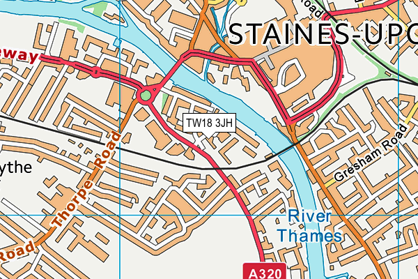 TW18 3JH map - OS VectorMap District (Ordnance Survey) TW18 3JH map - OS VectorMap District (Ordnance Survey)